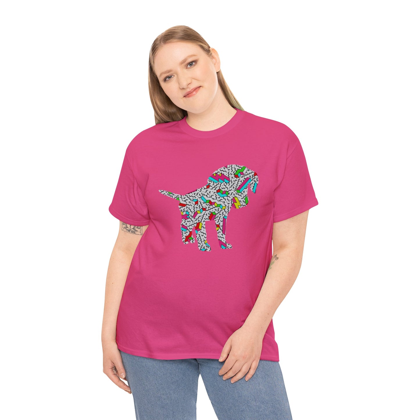 Retro Neon Labrador Retriever Puppy Unisex Cotton Tee
