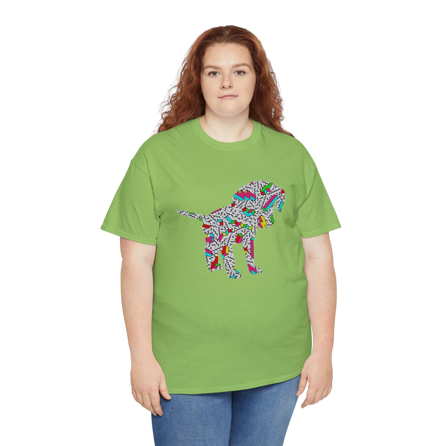 Retro Neon Labrador Retriever Puppy Unisex Cotton Tee