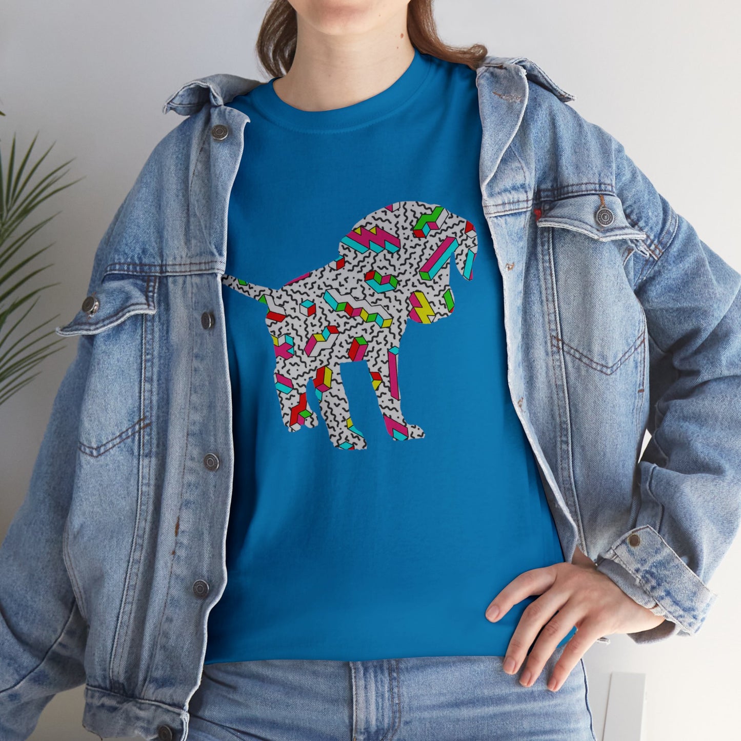 Retro Neon Labrador Retriever Puppy Unisex Cotton Tee