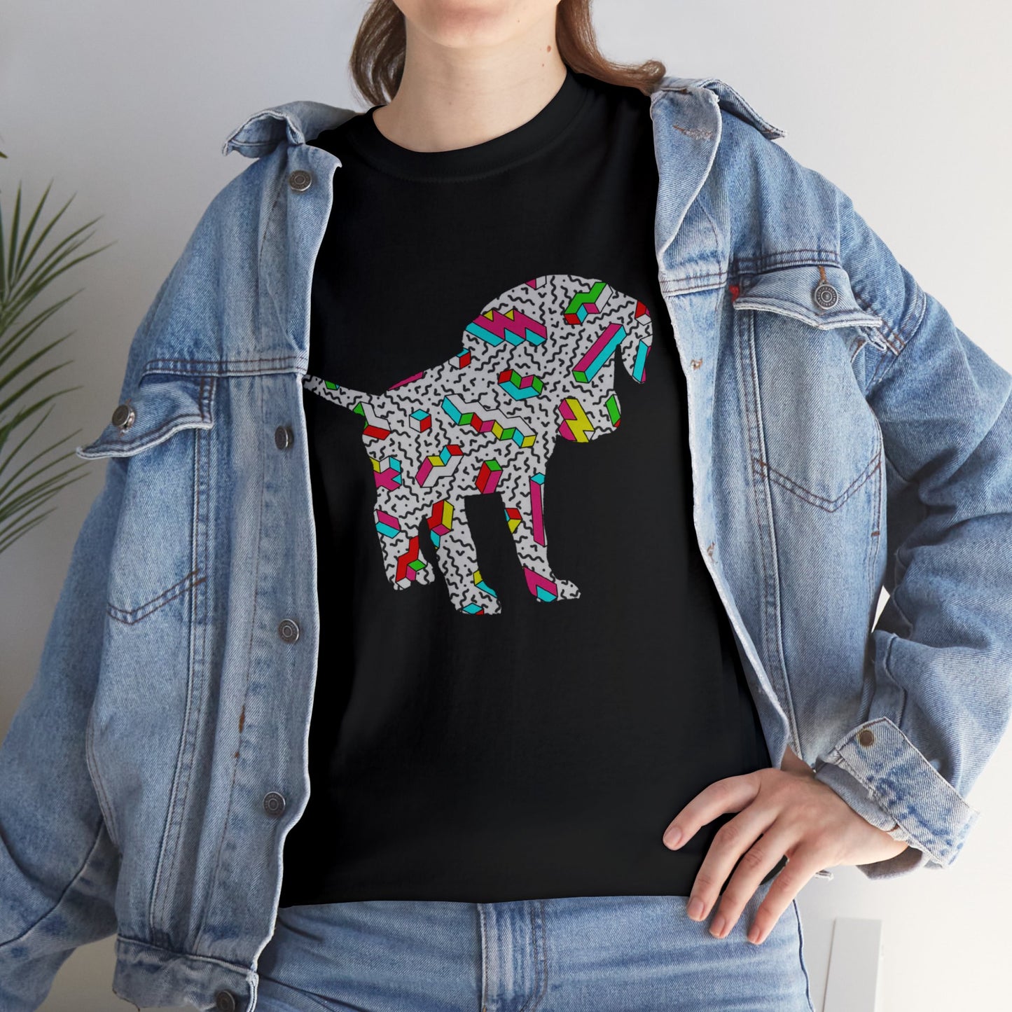 Retro Neon Labrador Retriever Puppy Unisex Cotton Tee