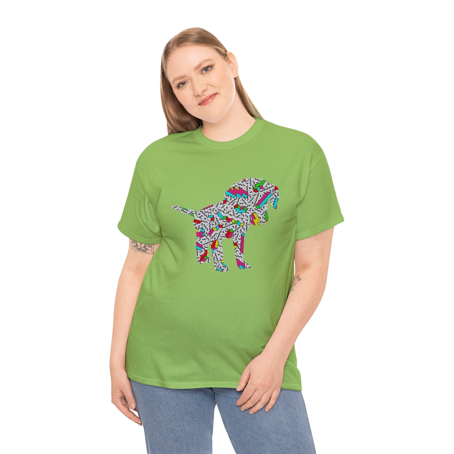 Retro Neon Labrador Retriever Puppy Unisex Cotton Tee
