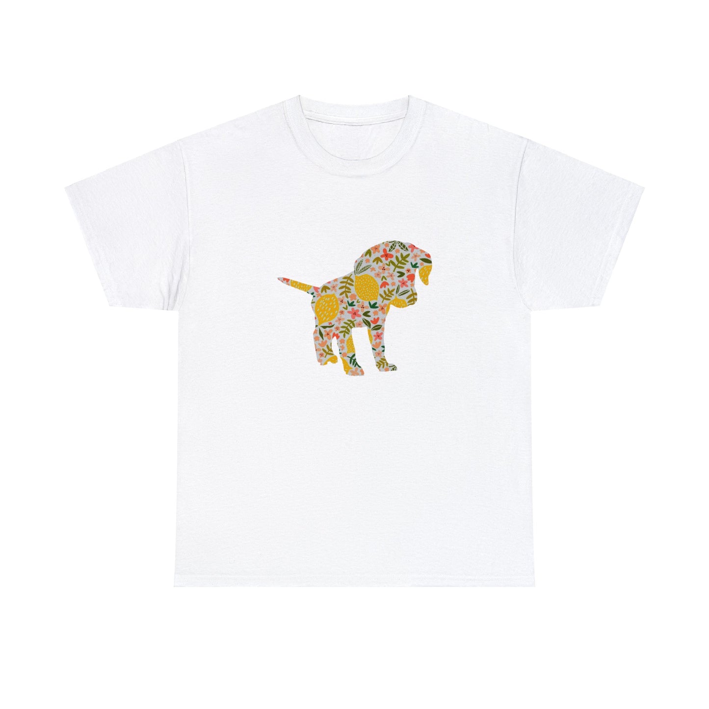 Floral Labrador Retriever Puppy Unisex Cotton Tee