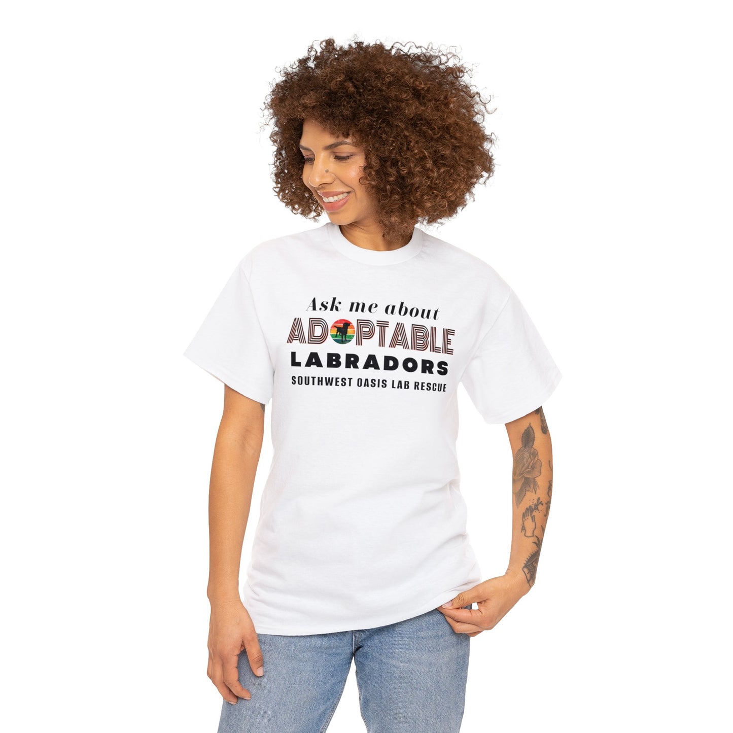 SOLR Ask Me Adoptable Labs Unisex Heavy Cotton Tee