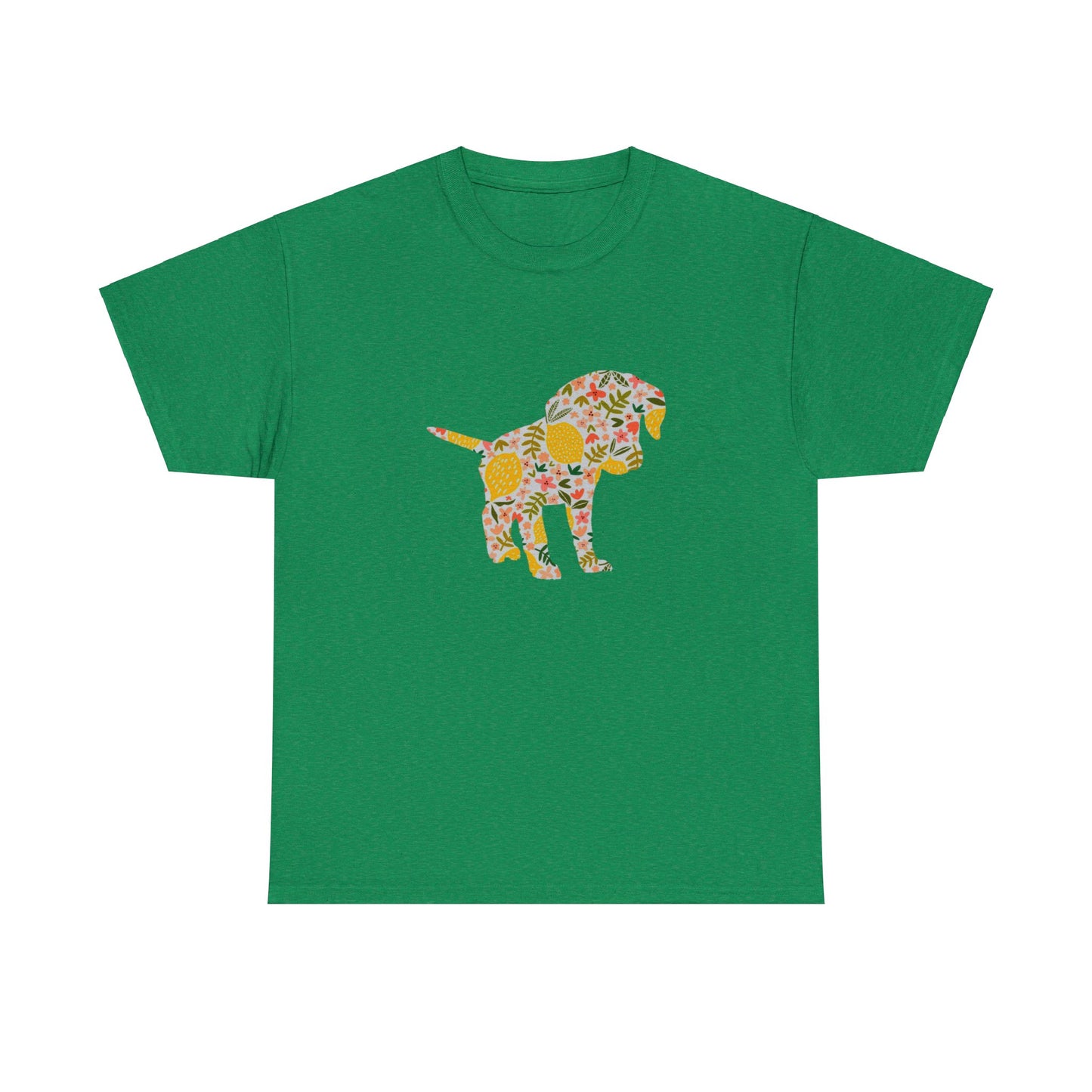 Floral Labrador Retriever Puppy Unisex Cotton Tee