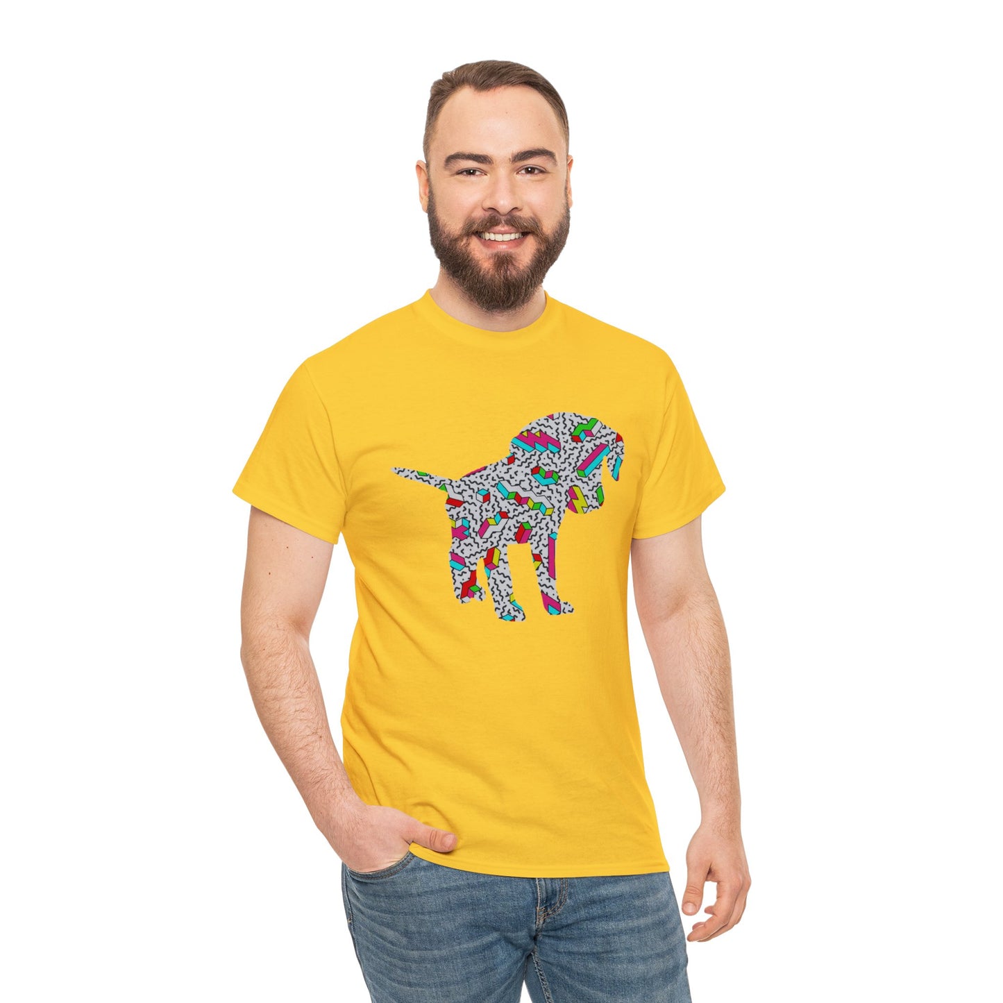 Retro Neon Labrador Retriever Puppy Unisex Cotton Tee