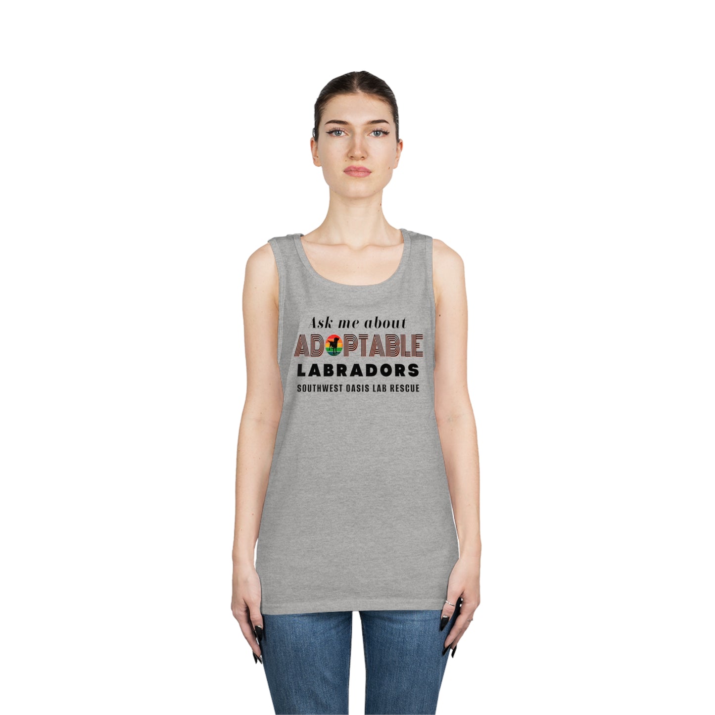 SOLR Ask Me Adoptable Labs Unisex Heavy Cotton Tank Top