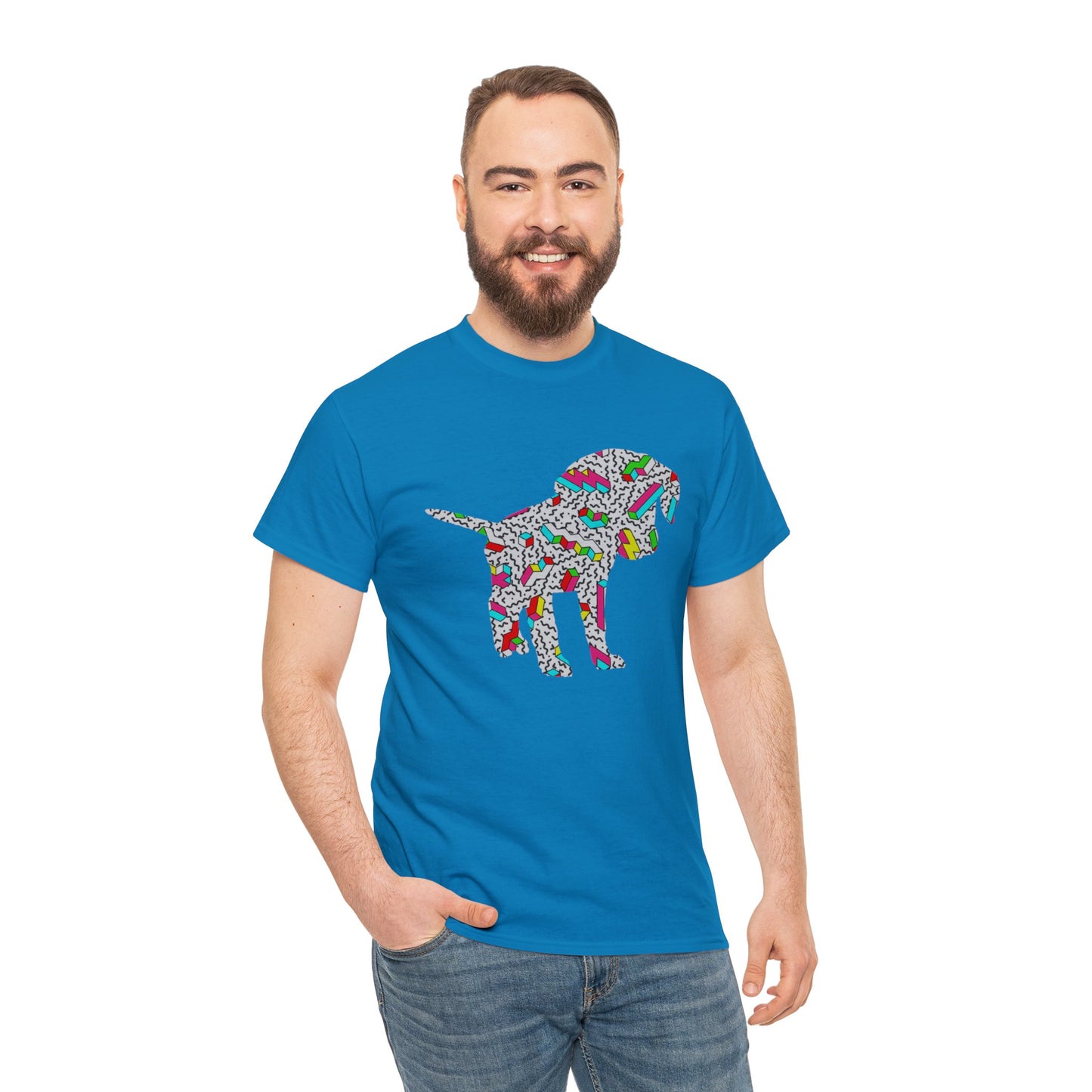 Retro Neon Labrador Retriever Puppy Unisex Cotton Tee