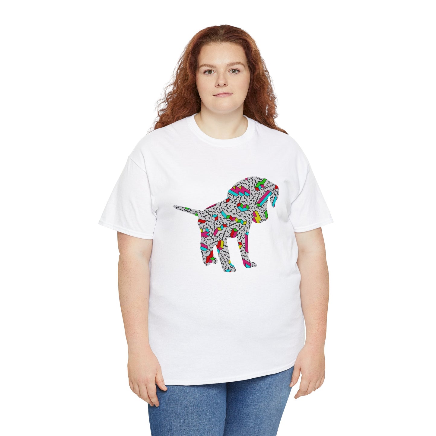 Retro Neon Labrador Retriever Puppy Unisex Cotton Tee