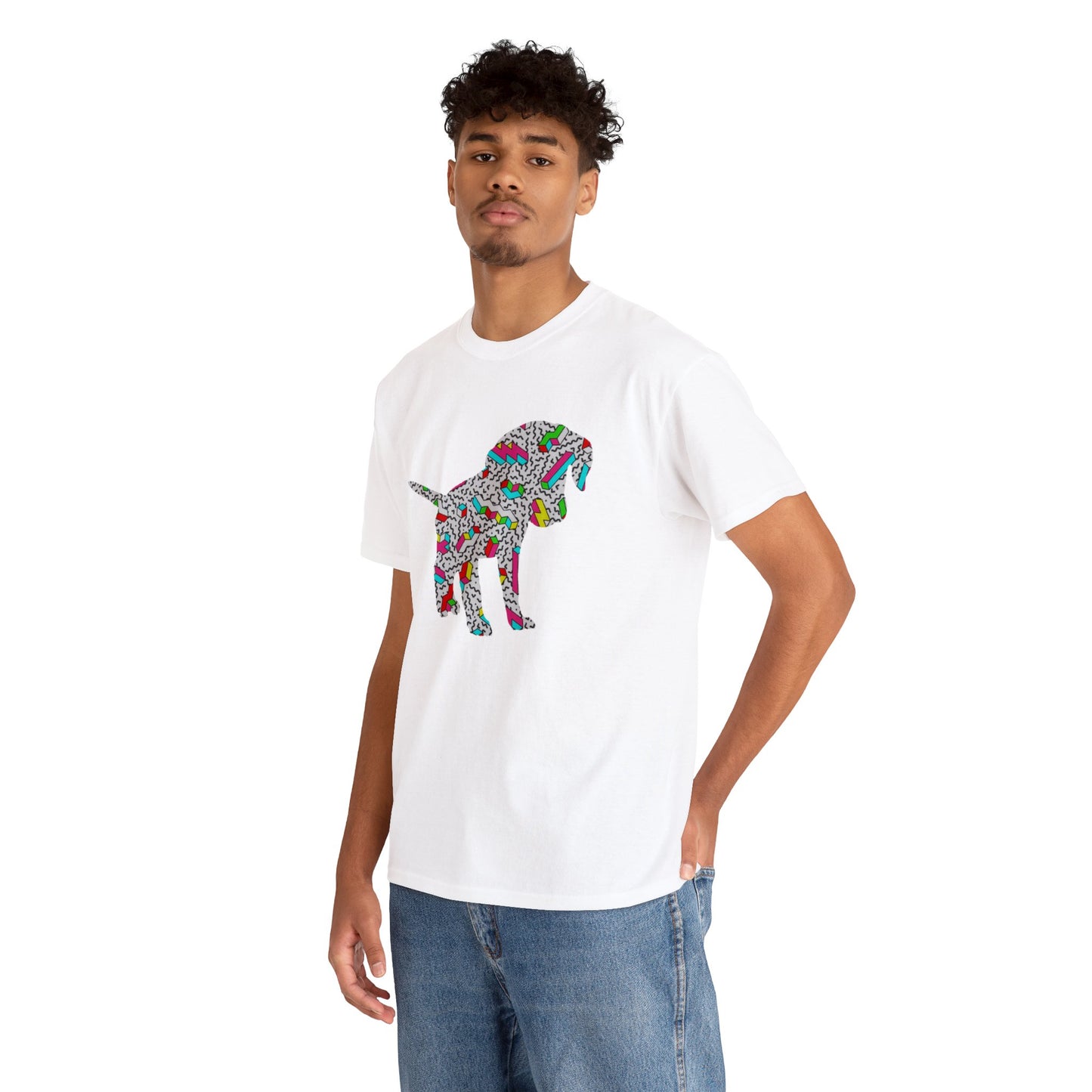 Retro Neon Labrador Retriever Puppy Unisex Cotton Tee