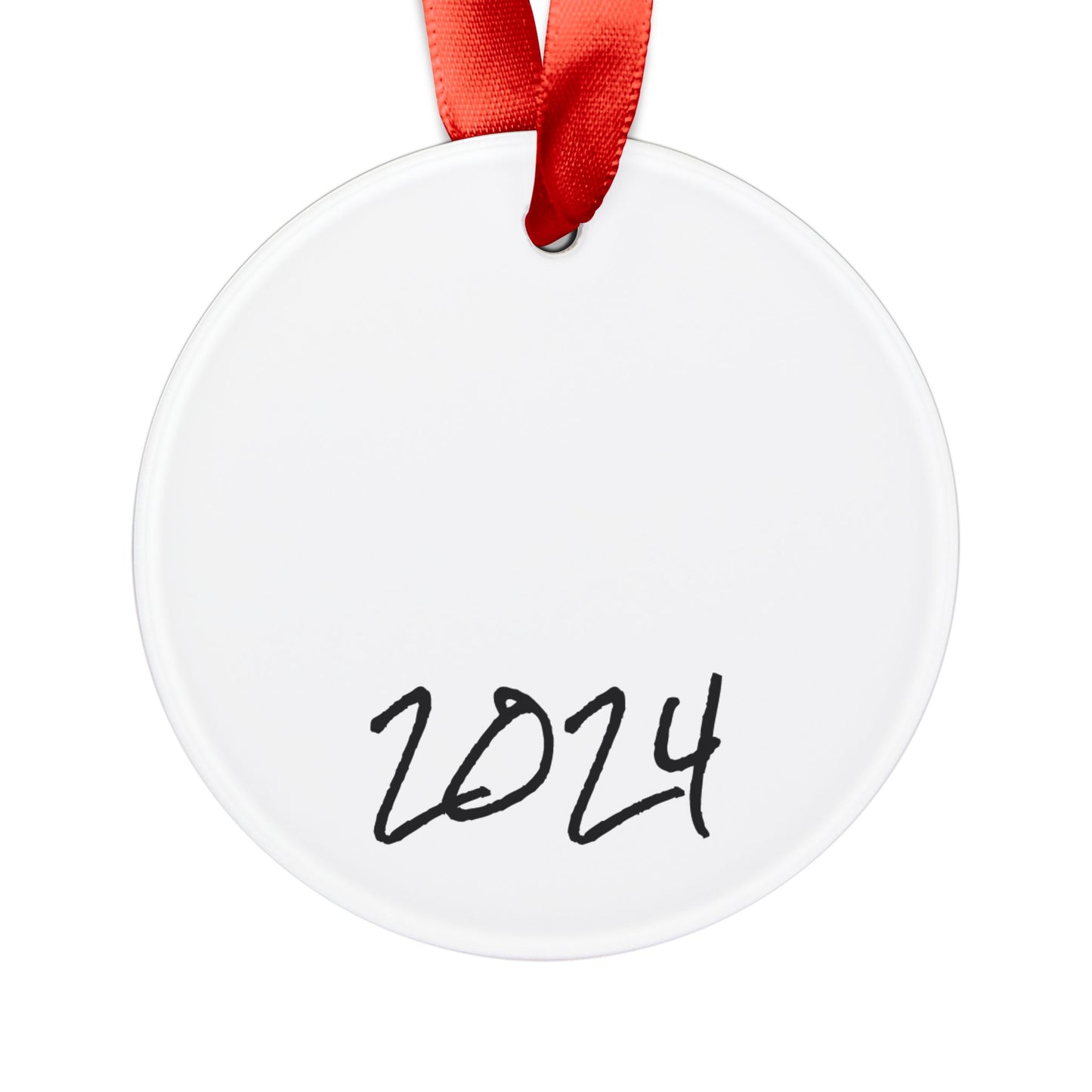 First Fur Christmas Personalized 2024 Acrylic Ornament with Ribbon