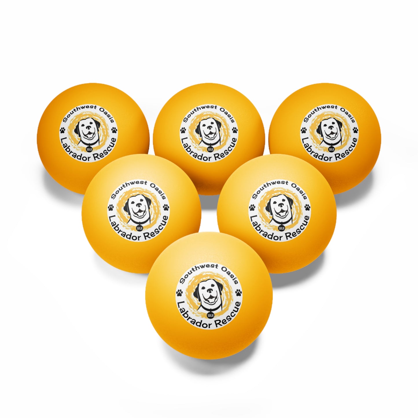 Southwest Oasis Labrador Rescue (SOLR) Ping-Pong Balls, 6 pcs