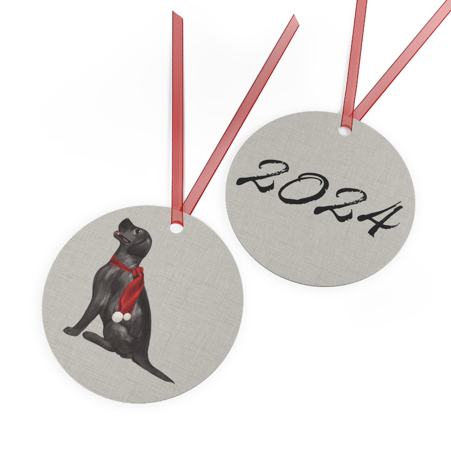 Black Labrador Retriever 2024 Metal Ornament