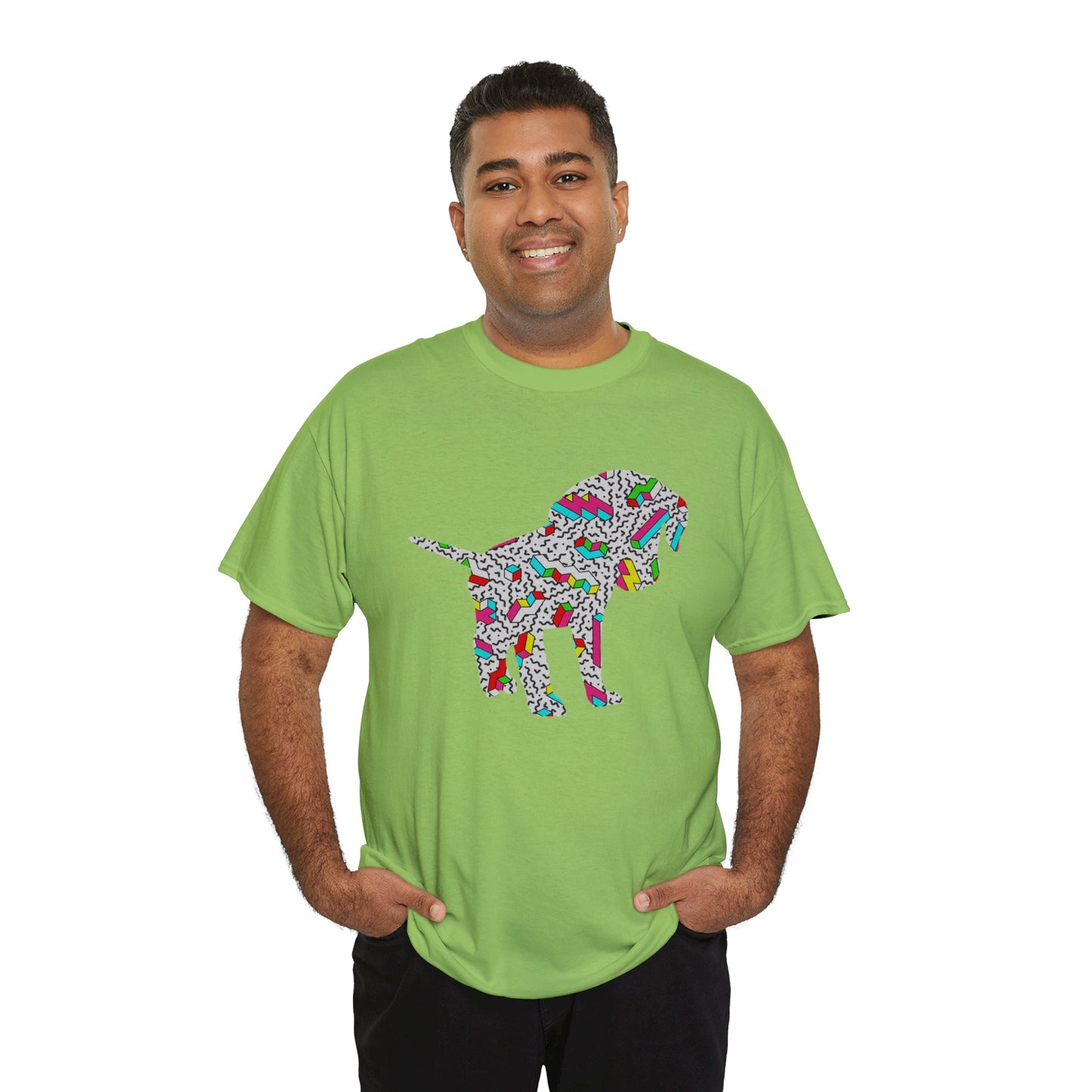 Retro Neon Labrador Retriever Puppy Unisex Cotton Tee