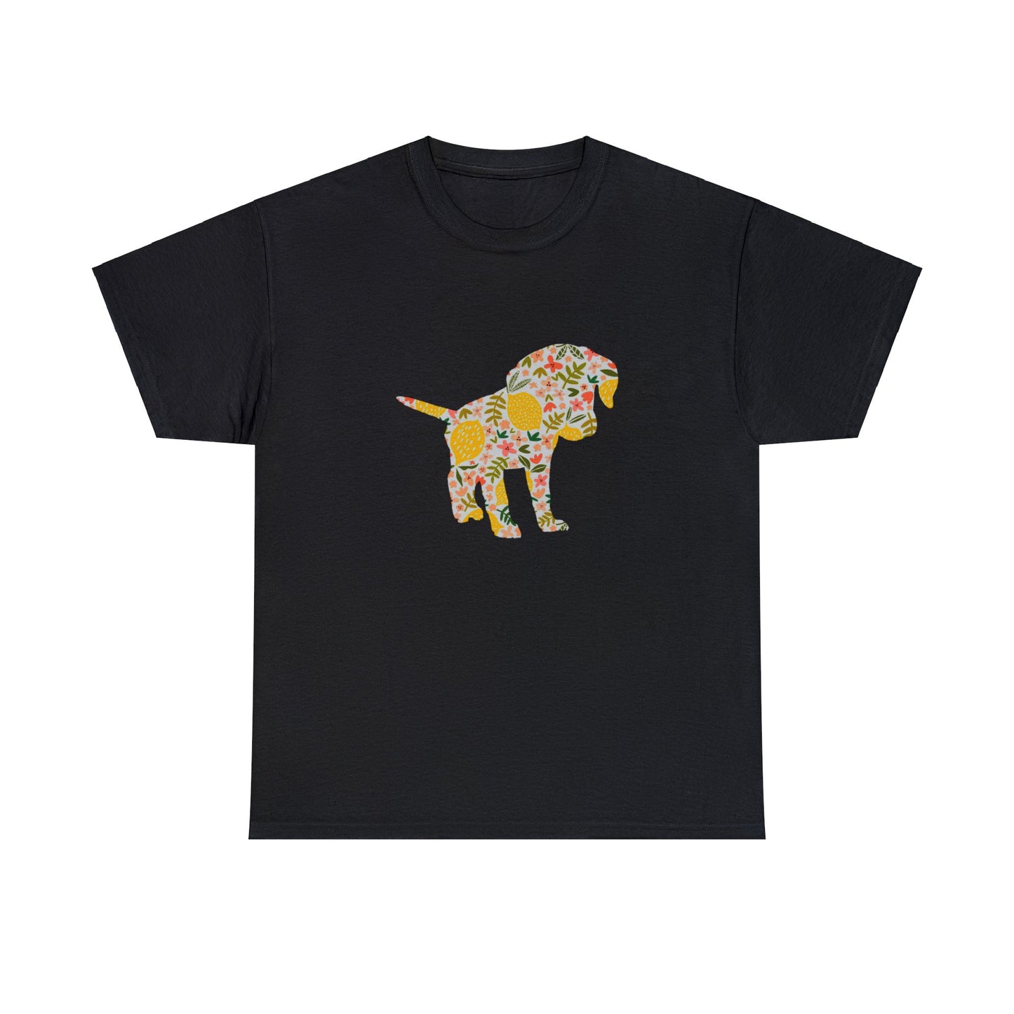 Floral Labrador Retriever Puppy Unisex Cotton Tee