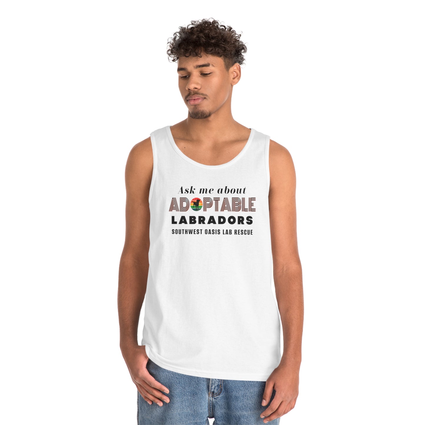 SOLR Ask Me Adoptable Labs Unisex Heavy Cotton Tank Top