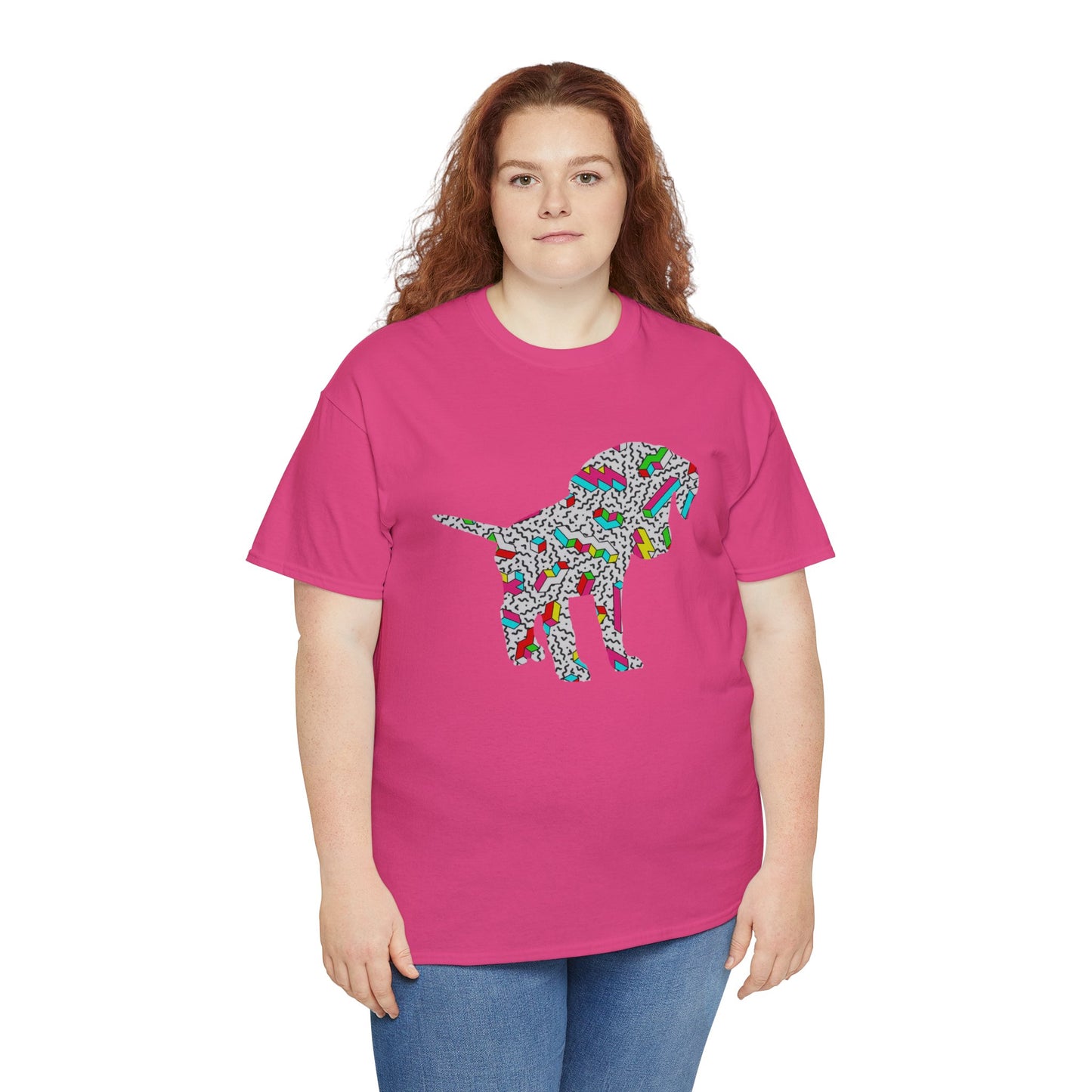 Retro Neon Labrador Retriever Puppy Unisex Cotton Tee