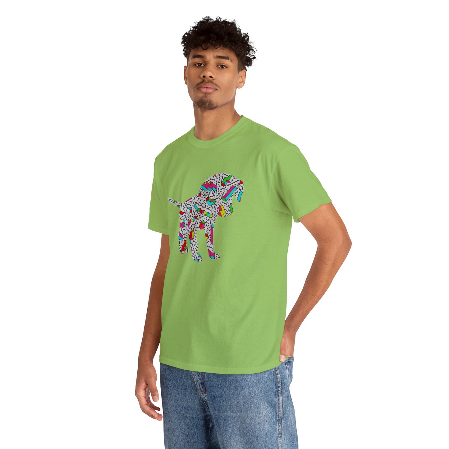 Retro Neon Labrador Retriever Puppy Unisex Cotton Tee