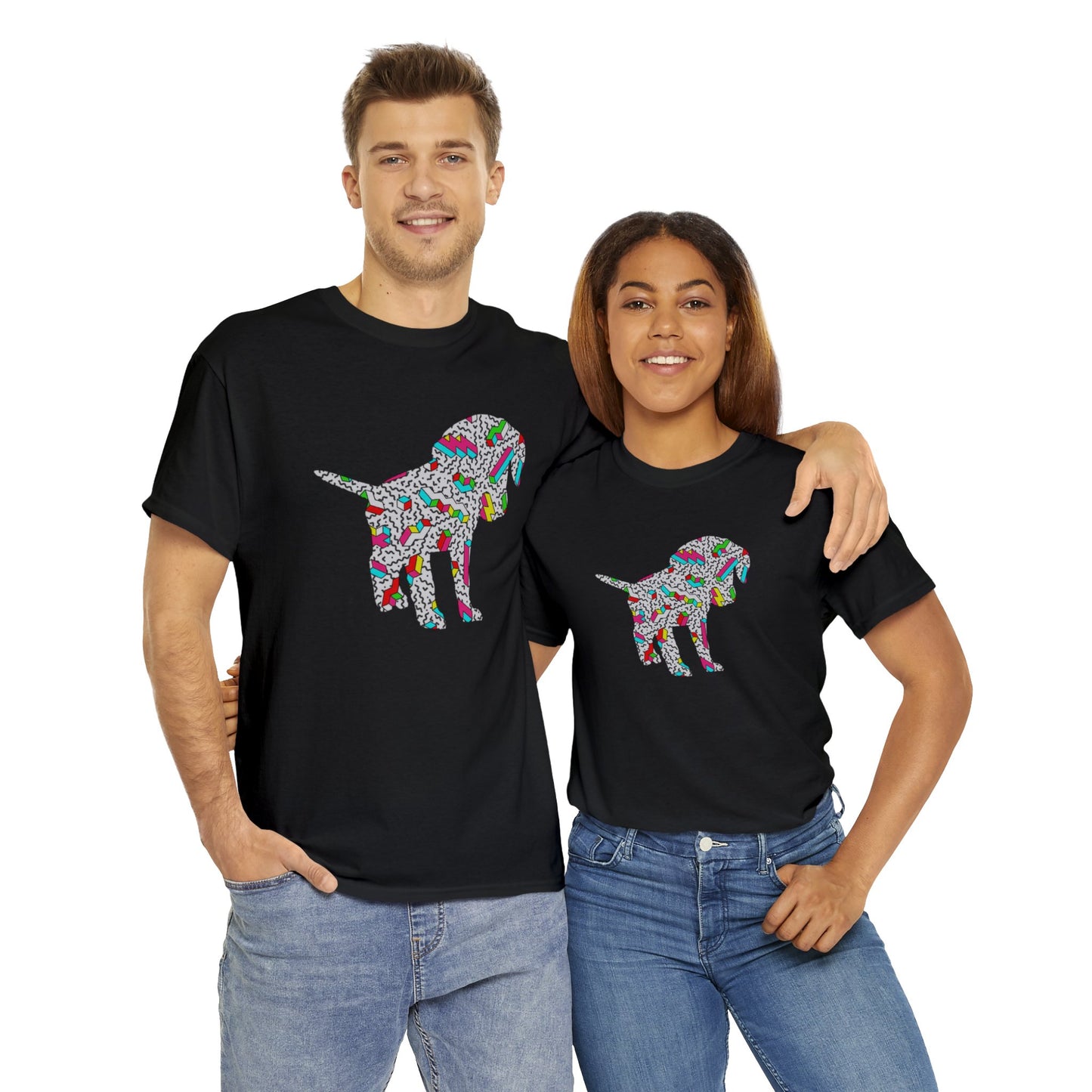 Retro Neon Labrador Retriever Puppy Unisex Cotton Tee