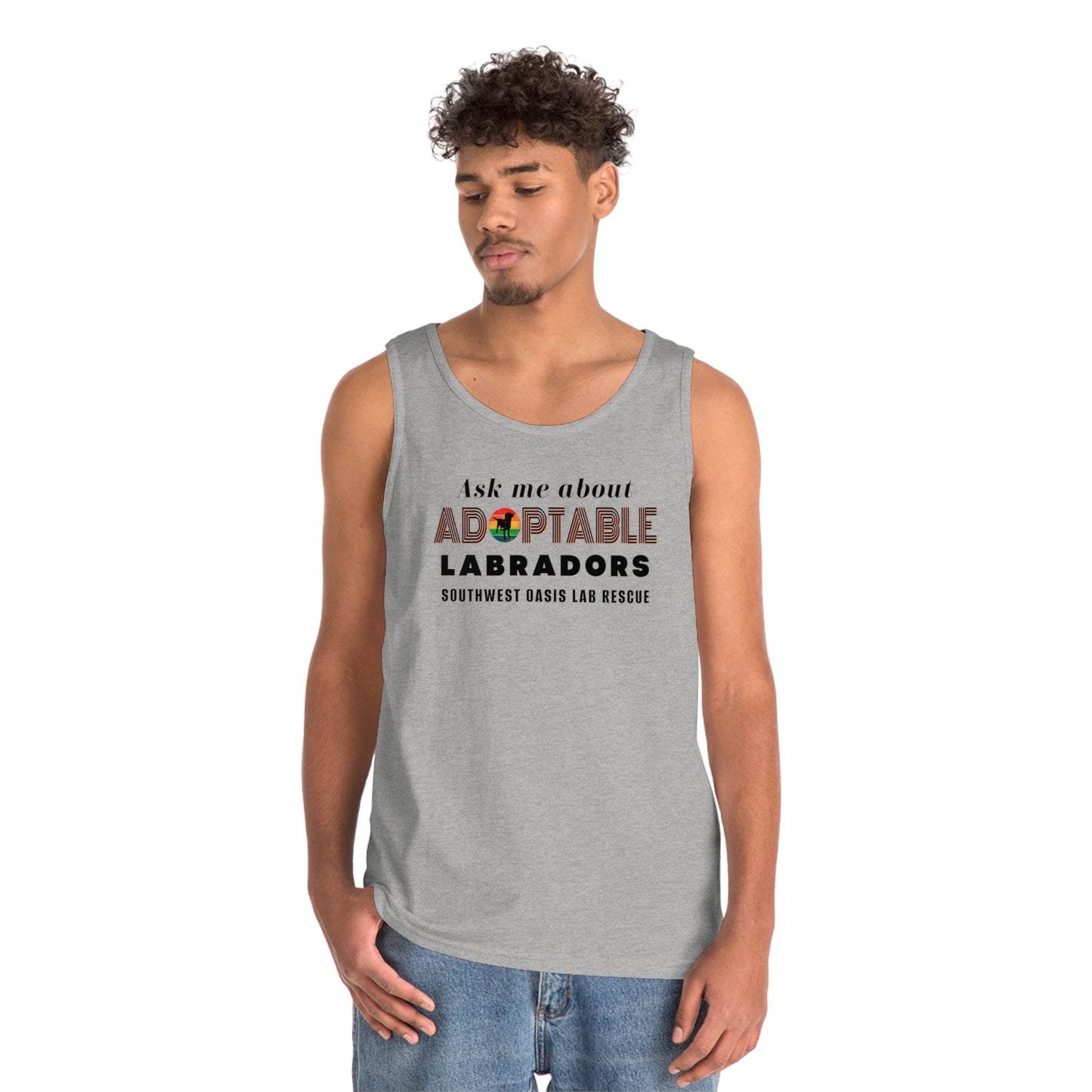 SOLR Ask Me Adoptable Labs Unisex Heavy Cotton Tank Top