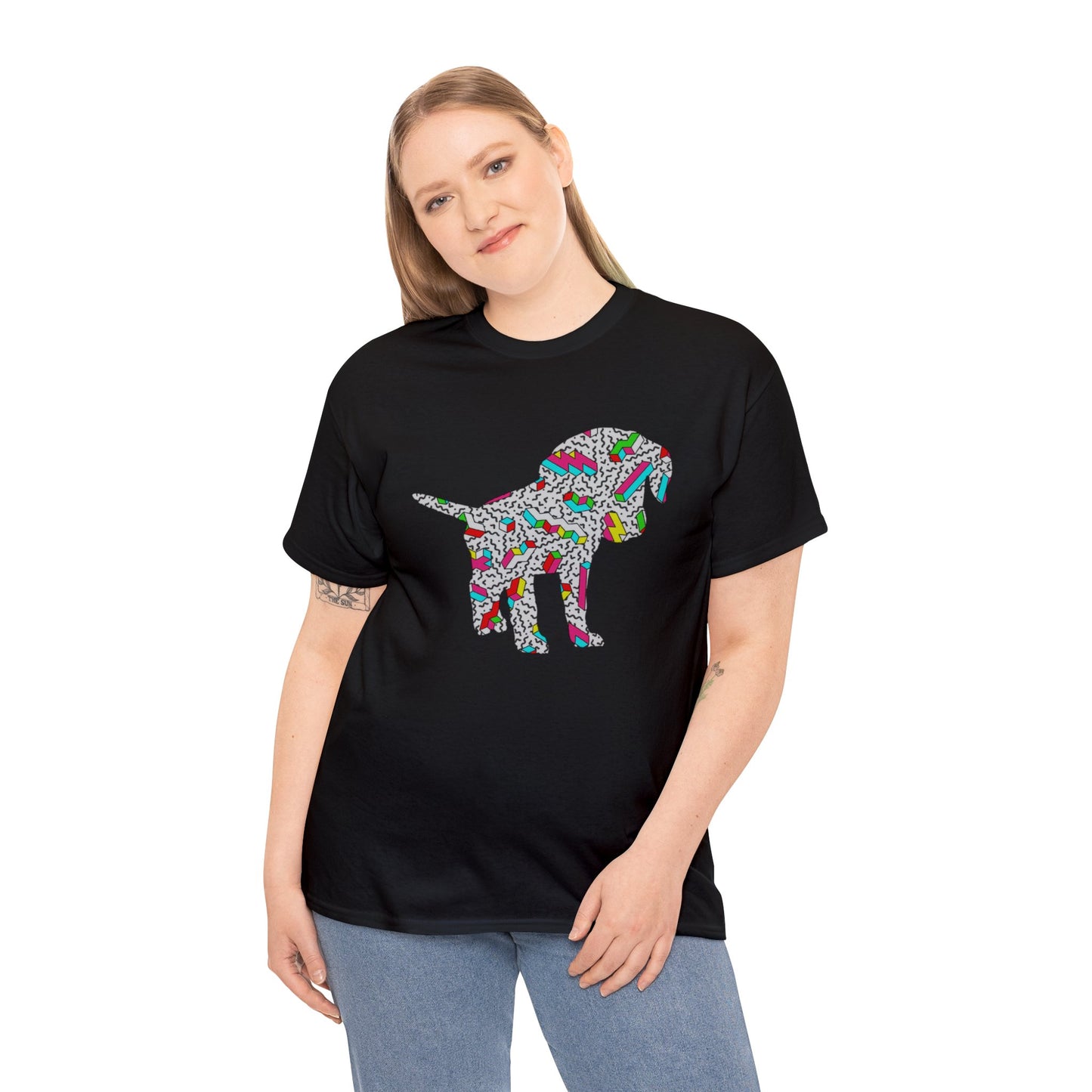 Retro Neon Labrador Retriever Puppy Unisex Cotton Tee