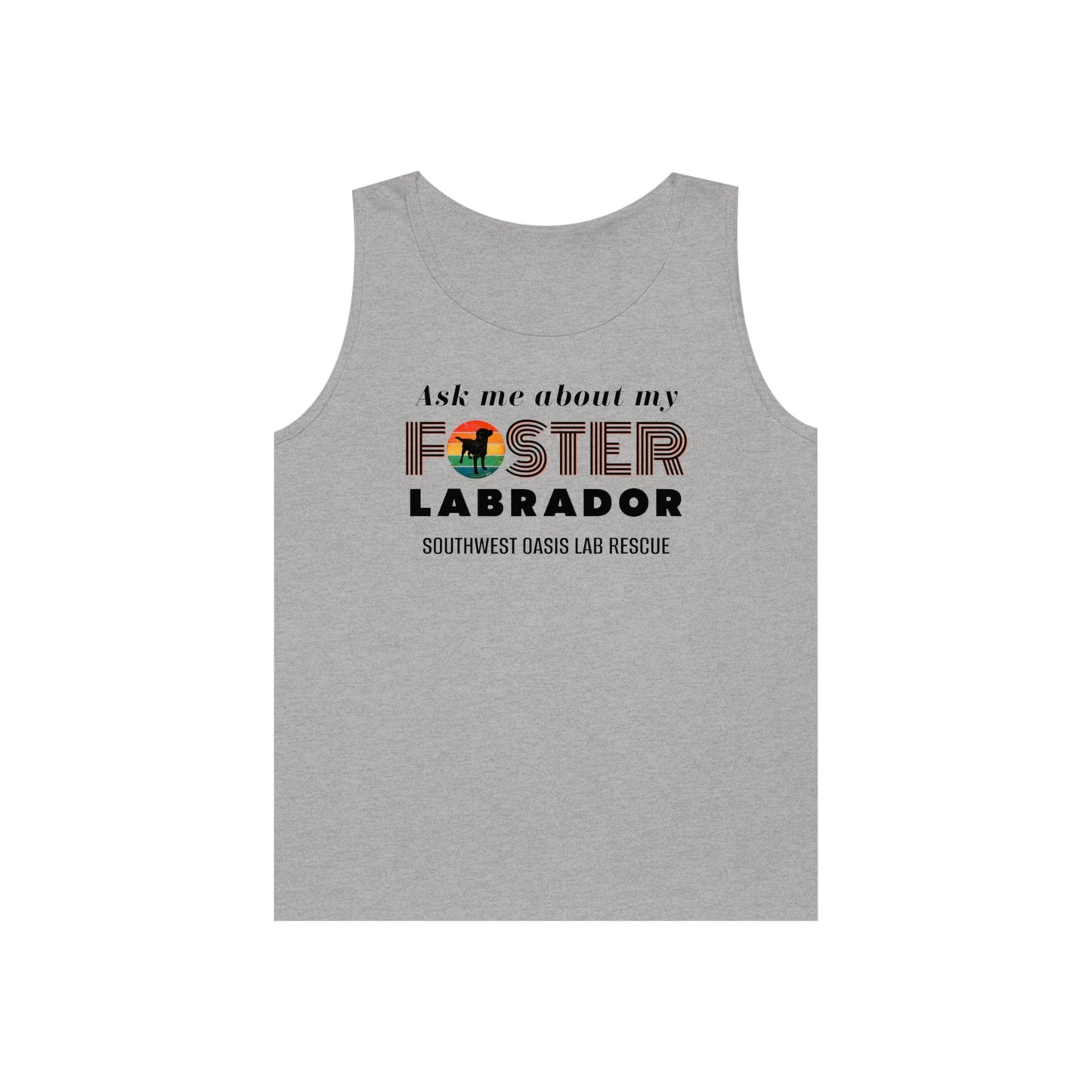 SOLR Ask Me About My Foster Lab Unisex Heavy Cotton Tank Top
