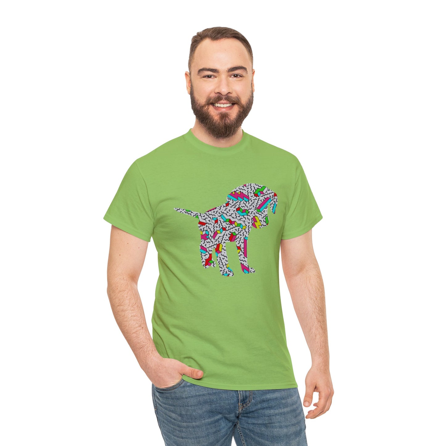 Retro Neon Labrador Retriever Puppy Unisex Cotton Tee