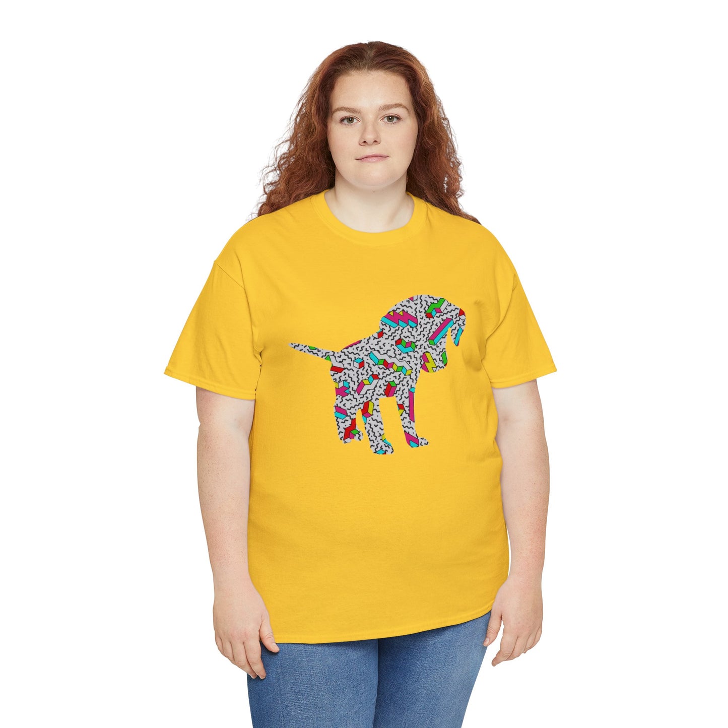Retro Neon Labrador Retriever Puppy Unisex Cotton Tee
