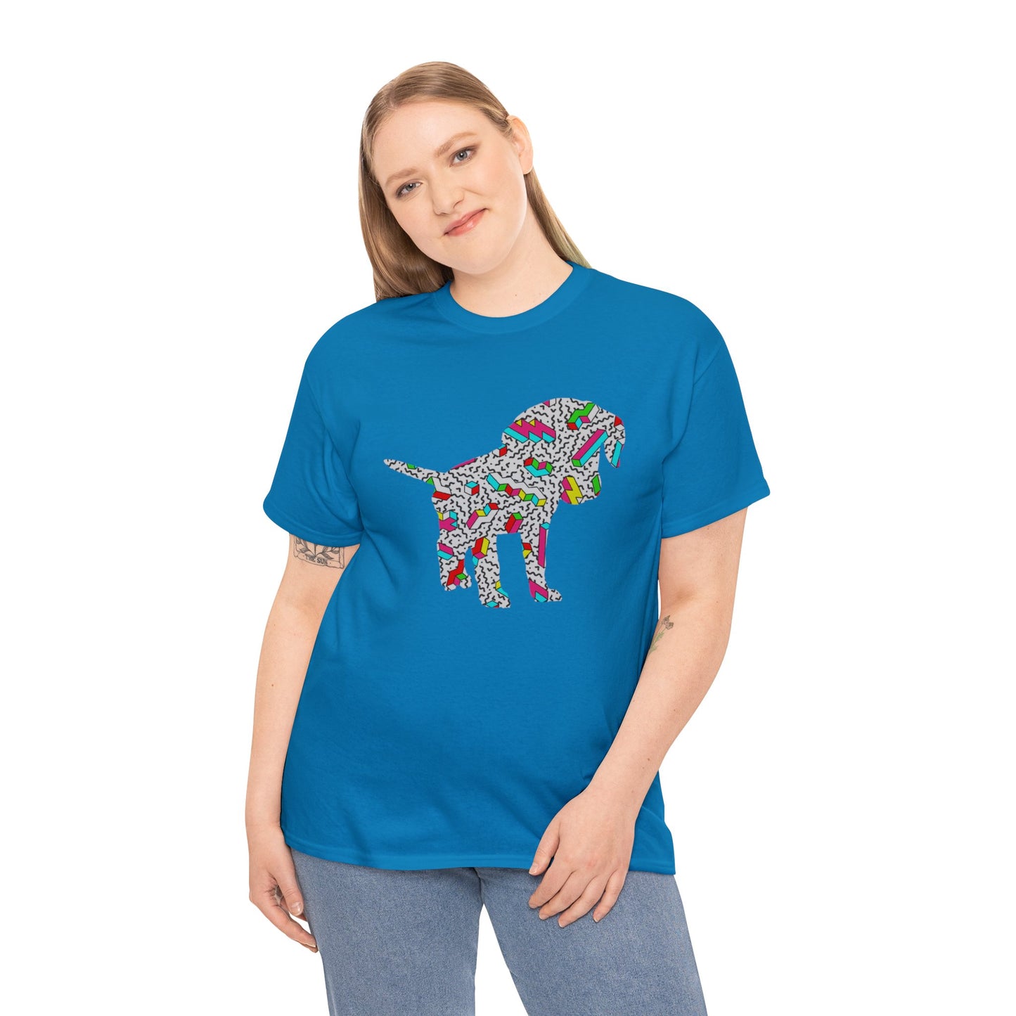 Retro Neon Labrador Retriever Puppy Unisex Cotton Tee