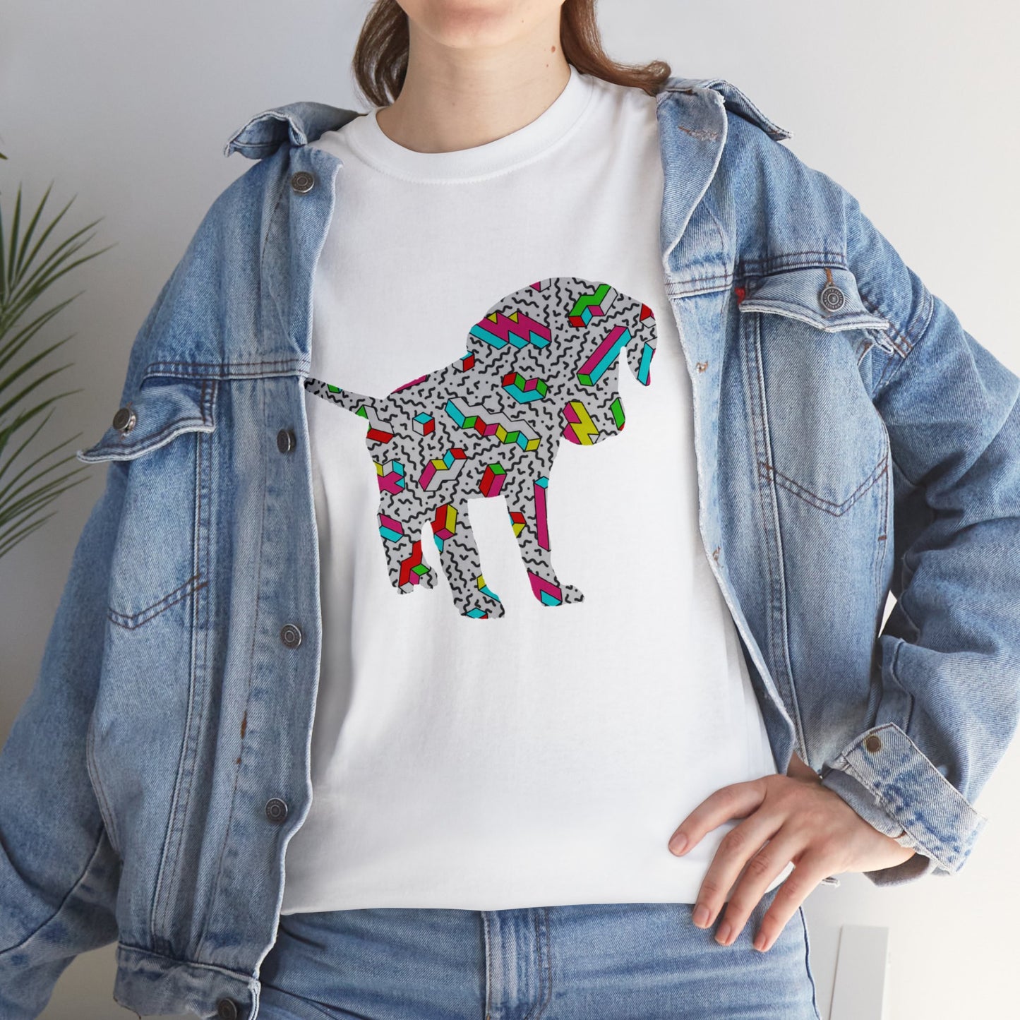 Retro Neon Labrador Retriever Puppy Unisex Cotton Tee