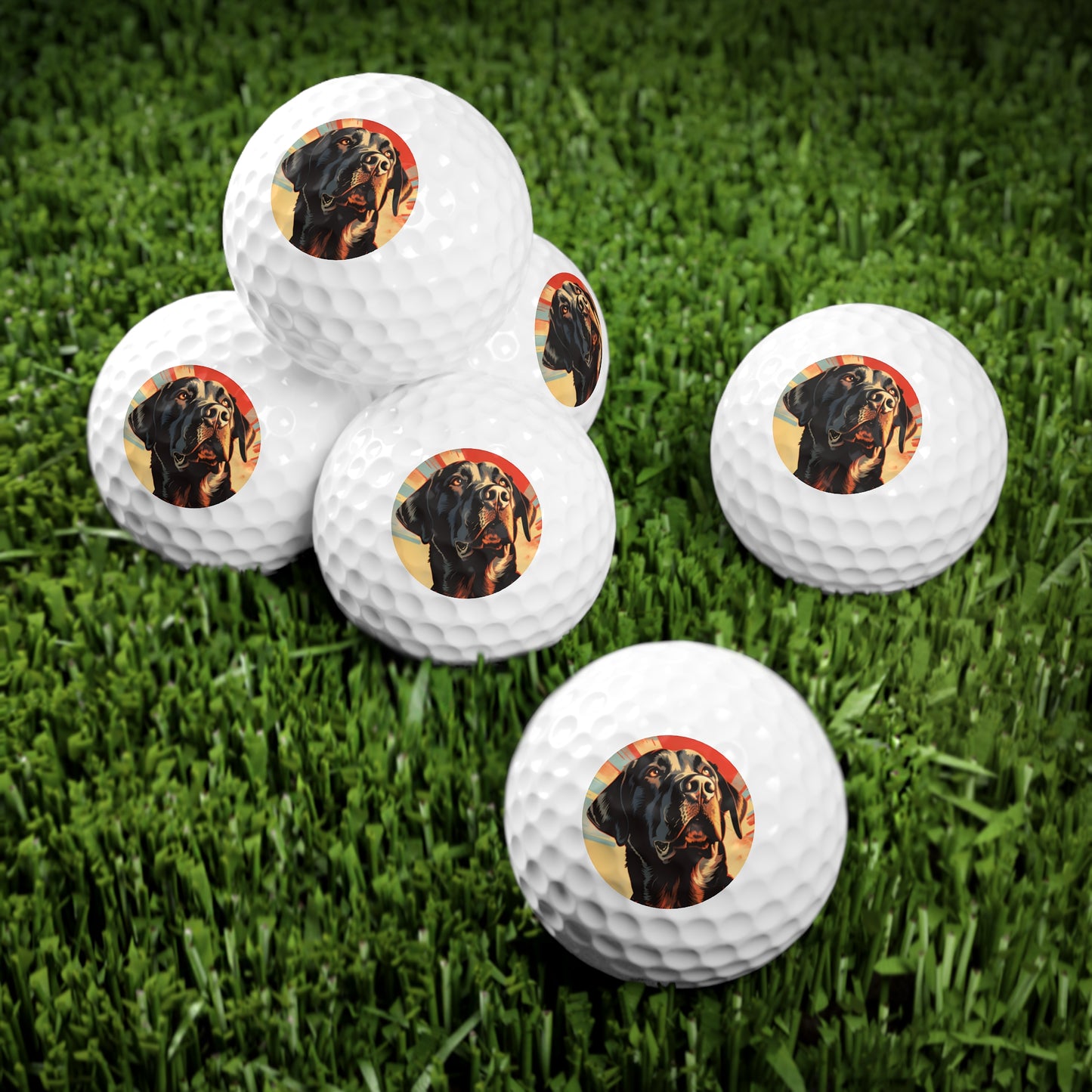 Labrador Retriever Pop-Art Golf Balls, 6pcs