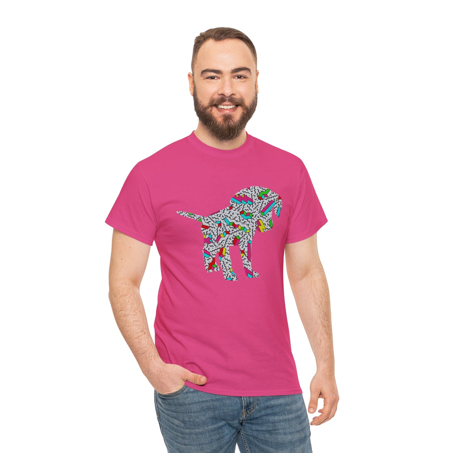 Retro Neon Labrador Retriever Puppy Unisex Cotton Tee