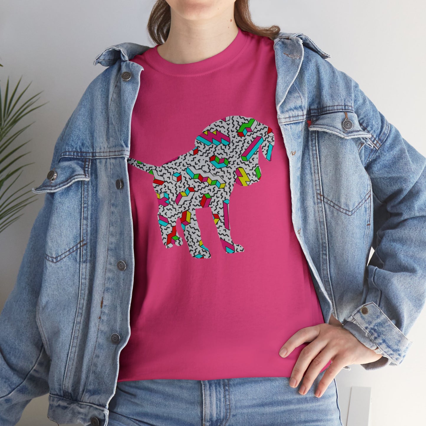 Retro Neon Labrador Retriever Puppy Unisex Cotton Tee