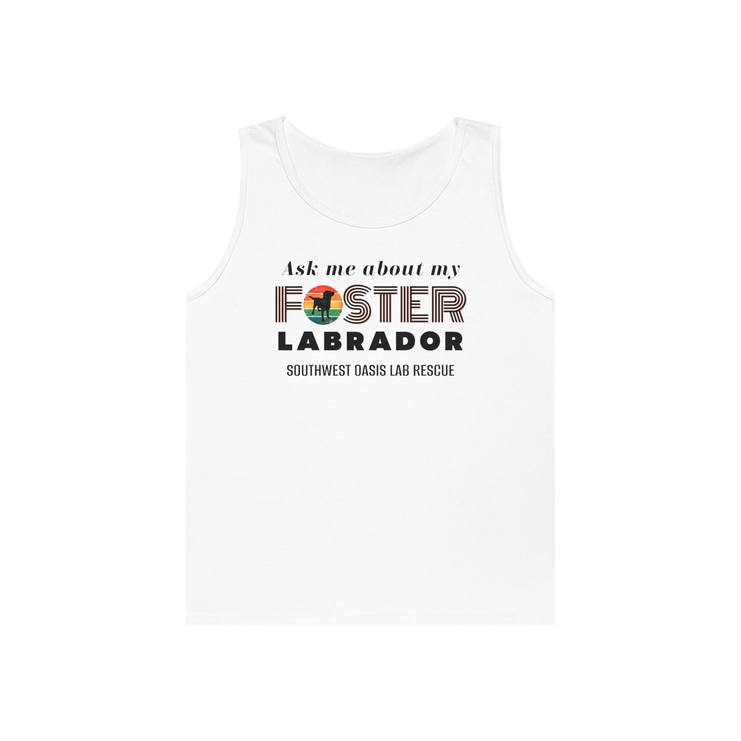 SOLR Ask Me About My Foster Lab Unisex Heavy Cotton Tank Top