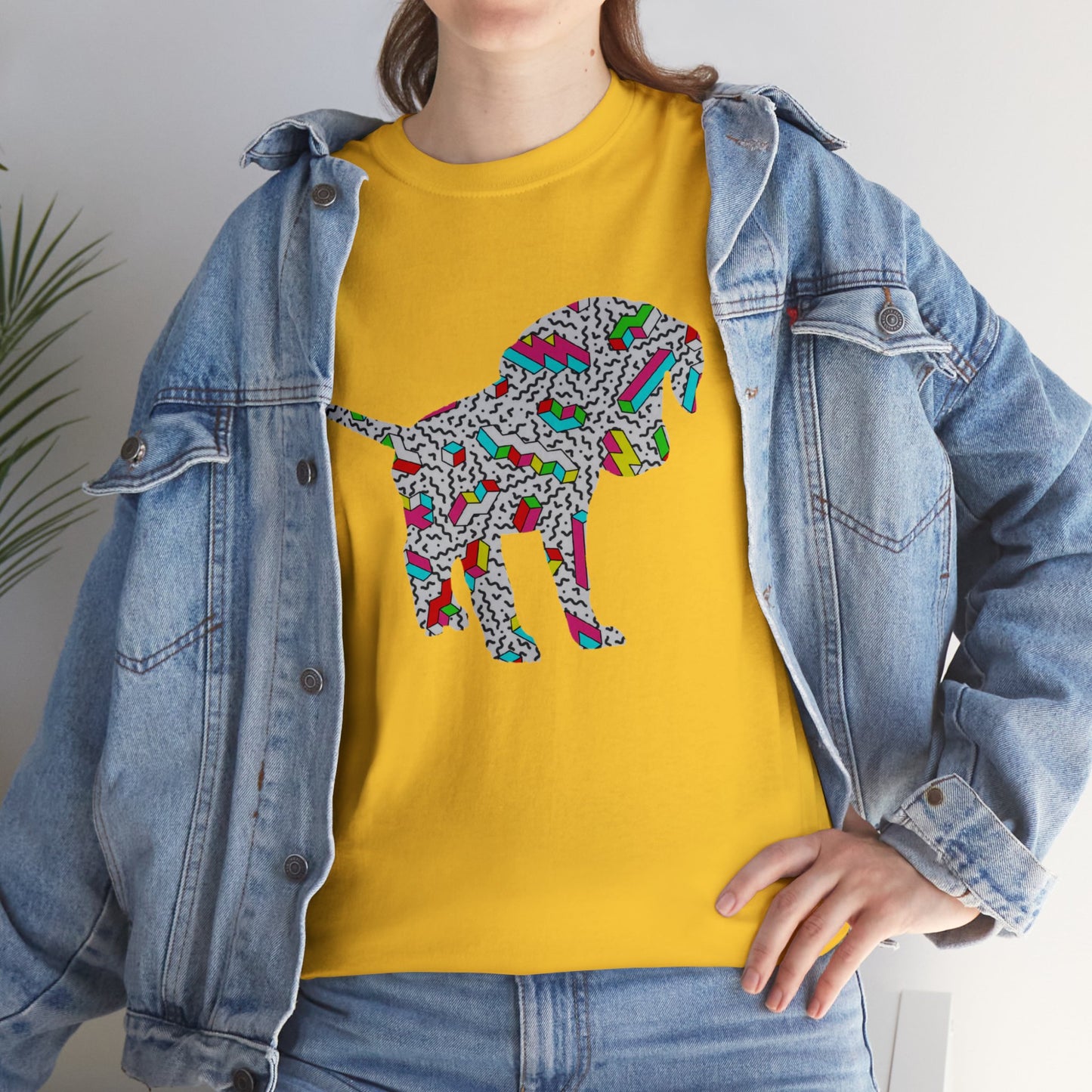 Retro Neon Labrador Retriever Puppy Unisex Cotton Tee