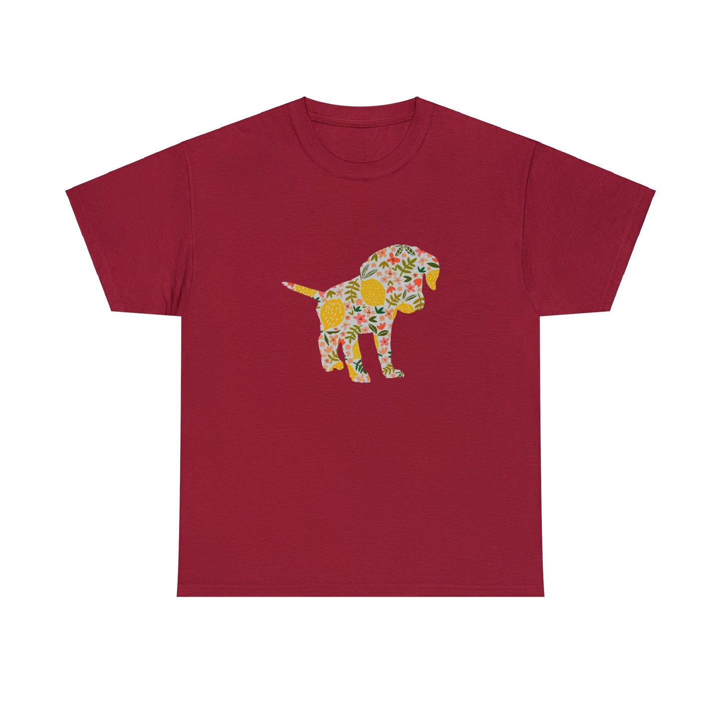 Floral Labrador Retriever Puppy Unisex Cotton Tee