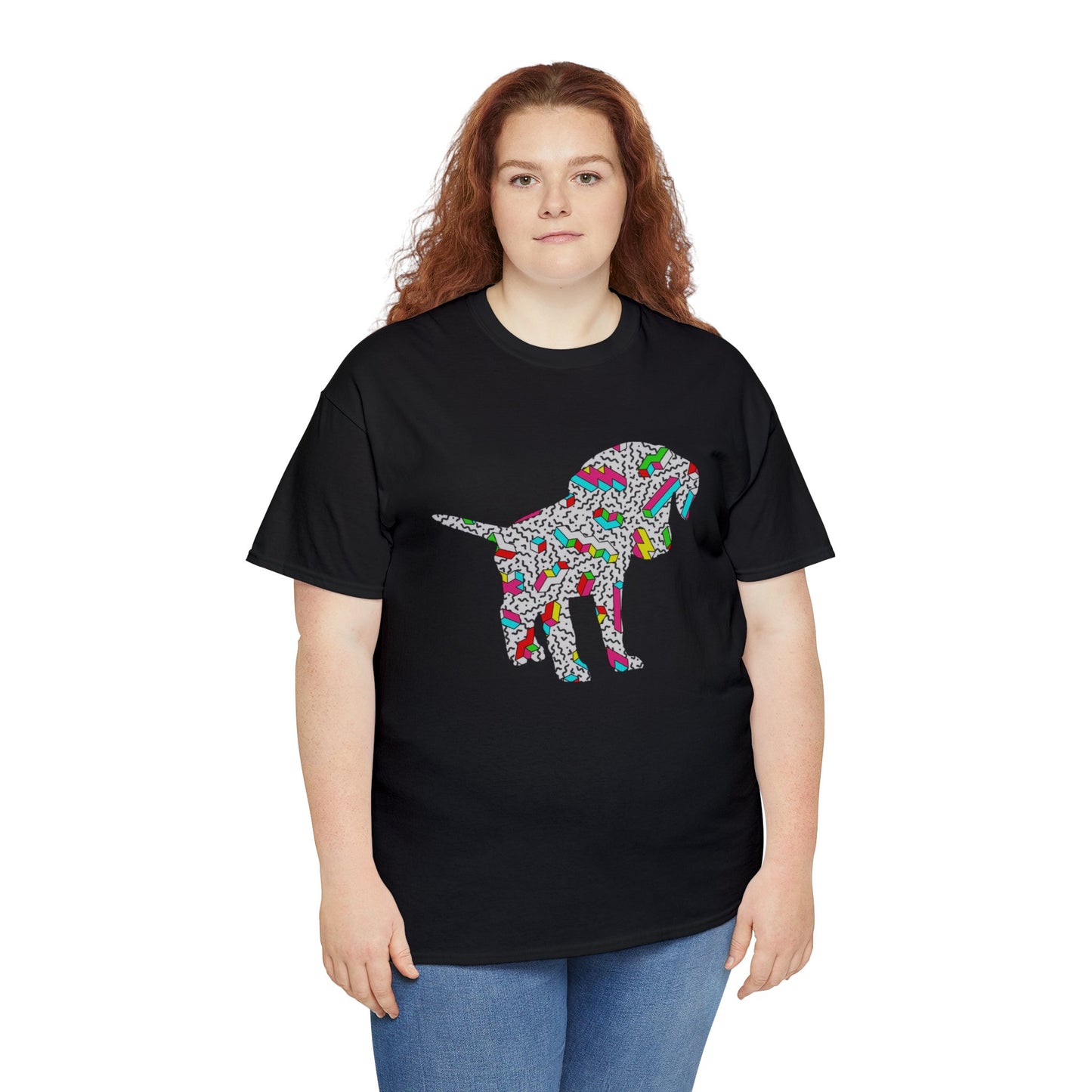 Retro Neon Labrador Retriever Puppy Unisex Cotton Tee