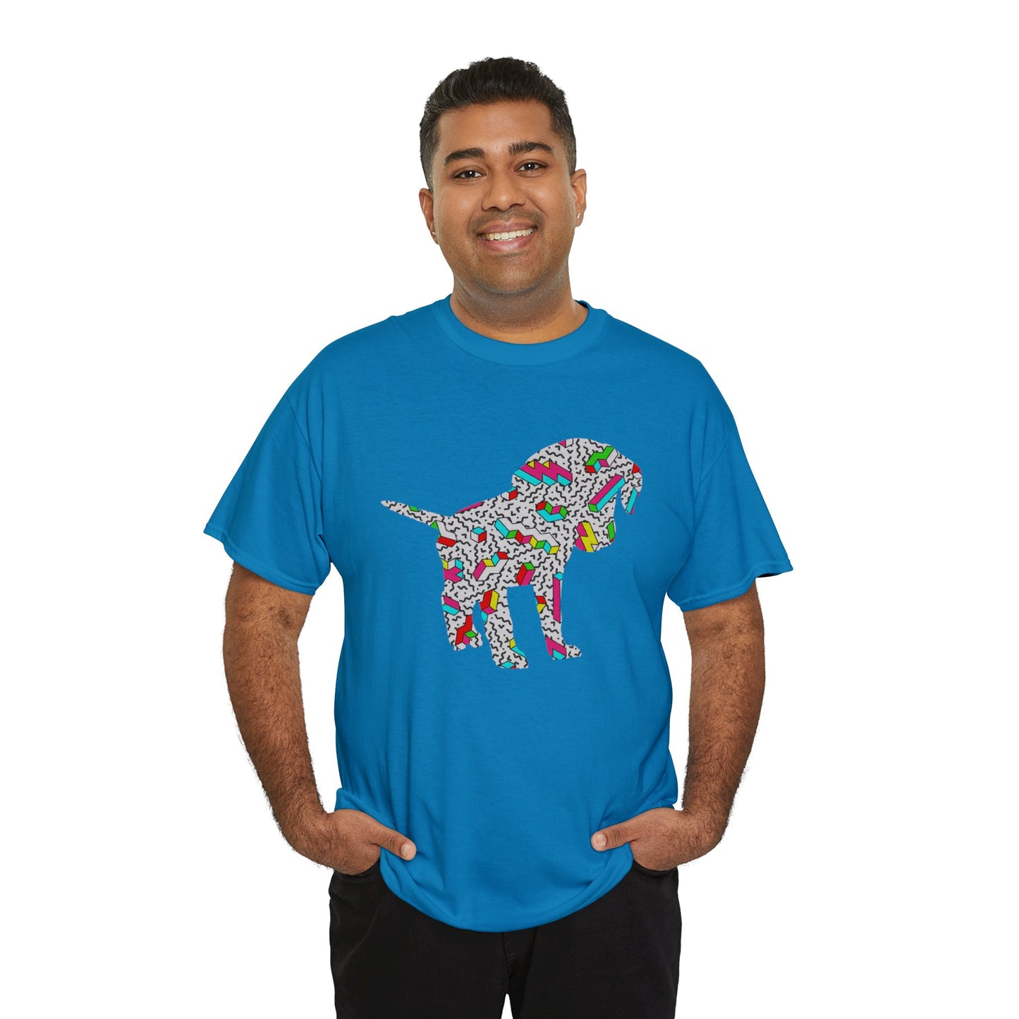 Retro Neon Labrador Retriever Puppy Unisex Cotton Tee