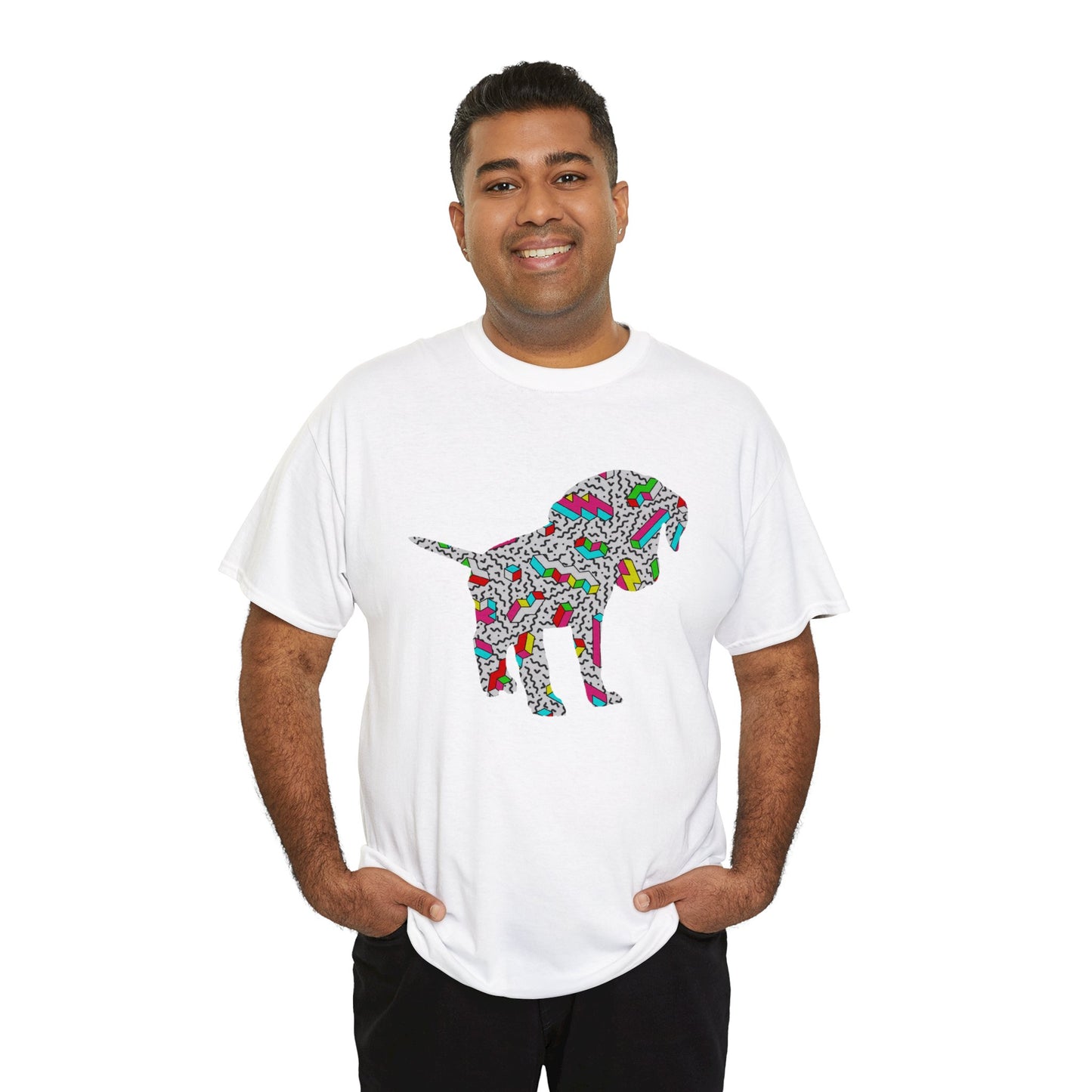 Retro Neon Labrador Retriever Puppy Unisex Cotton Tee