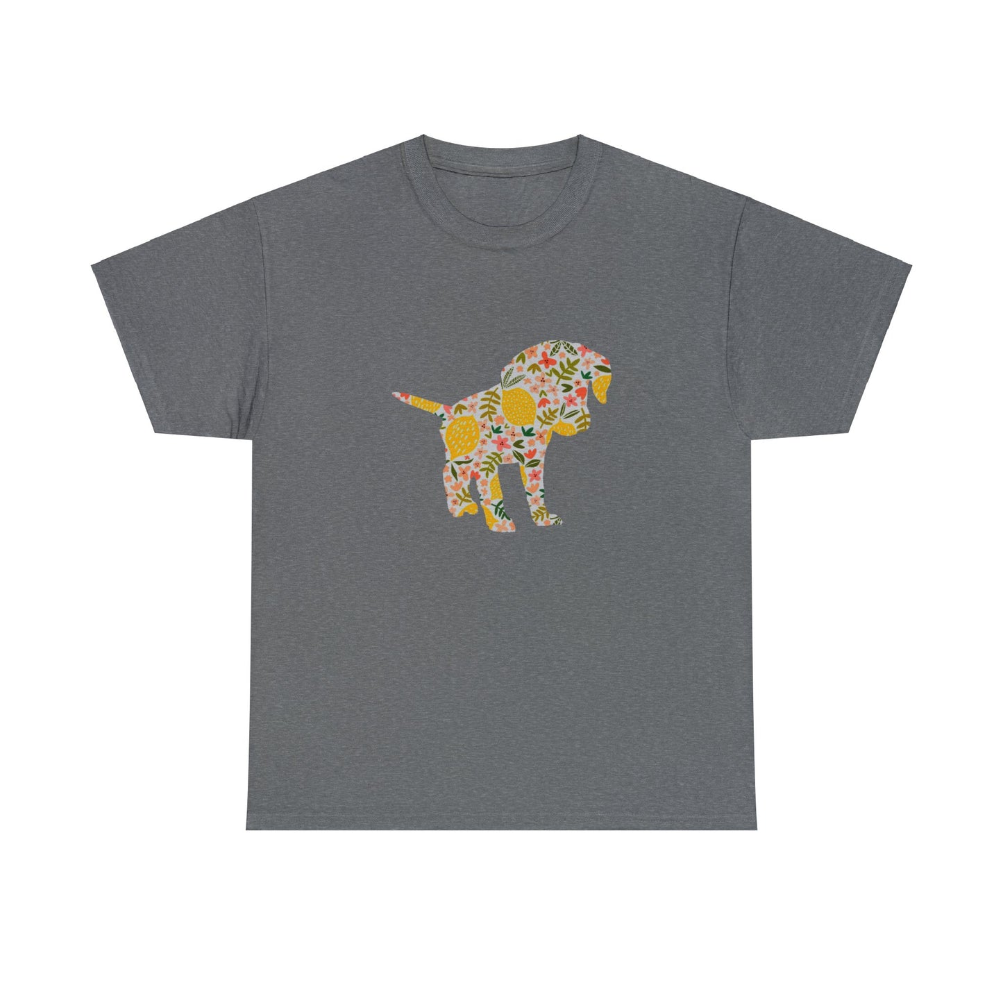 Floral Labrador Retriever Puppy Unisex Cotton Tee