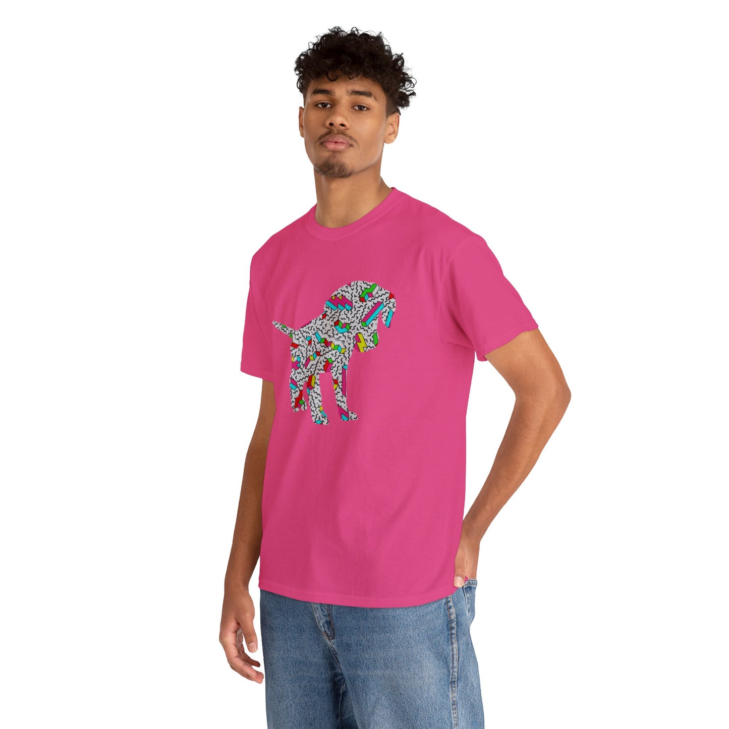 Retro Neon Labrador Retriever Puppy Unisex Cotton Tee