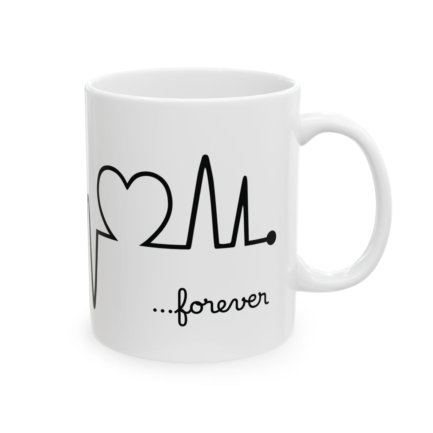 Chocolate Labrador Retriever Forever Heartbeat Ceramic Mug, 11 and 15 oz