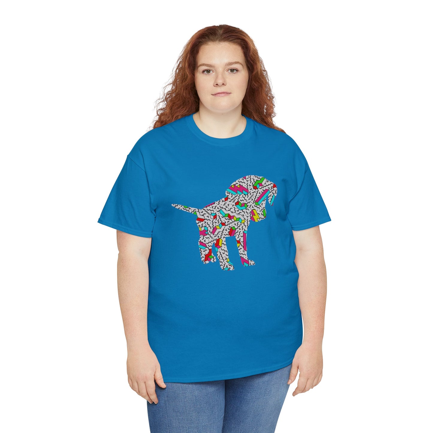 Retro Neon Labrador Retriever Puppy Unisex Cotton Tee