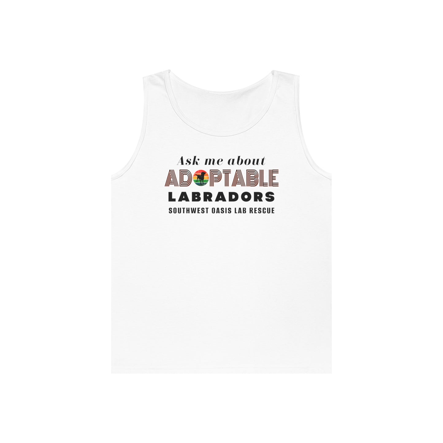 SOLR Ask Me Adoptable Labs Unisex Heavy Cotton Tank Top