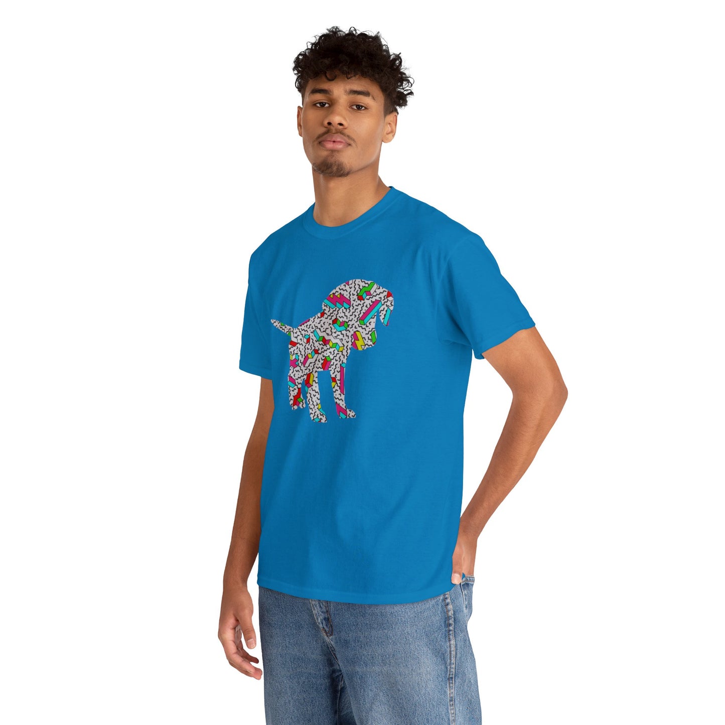 Retro Neon Labrador Retriever Puppy Unisex Cotton Tee