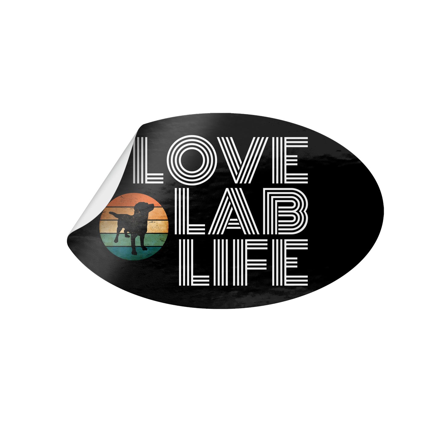Love Lab Life Oval Car Decal/Sticker