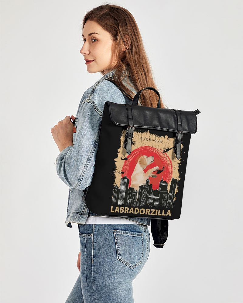 solid black Casual Flap Backpack