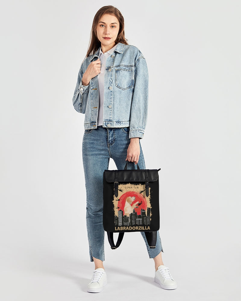 solid black Casual Flap Backpack
