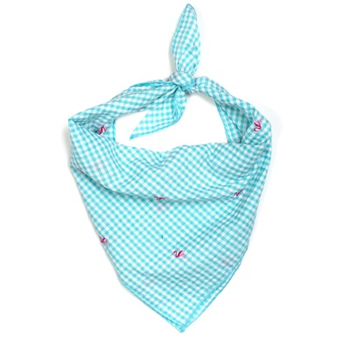 Gingham Flamingos Personalized Bandana - 3 Red Rovers