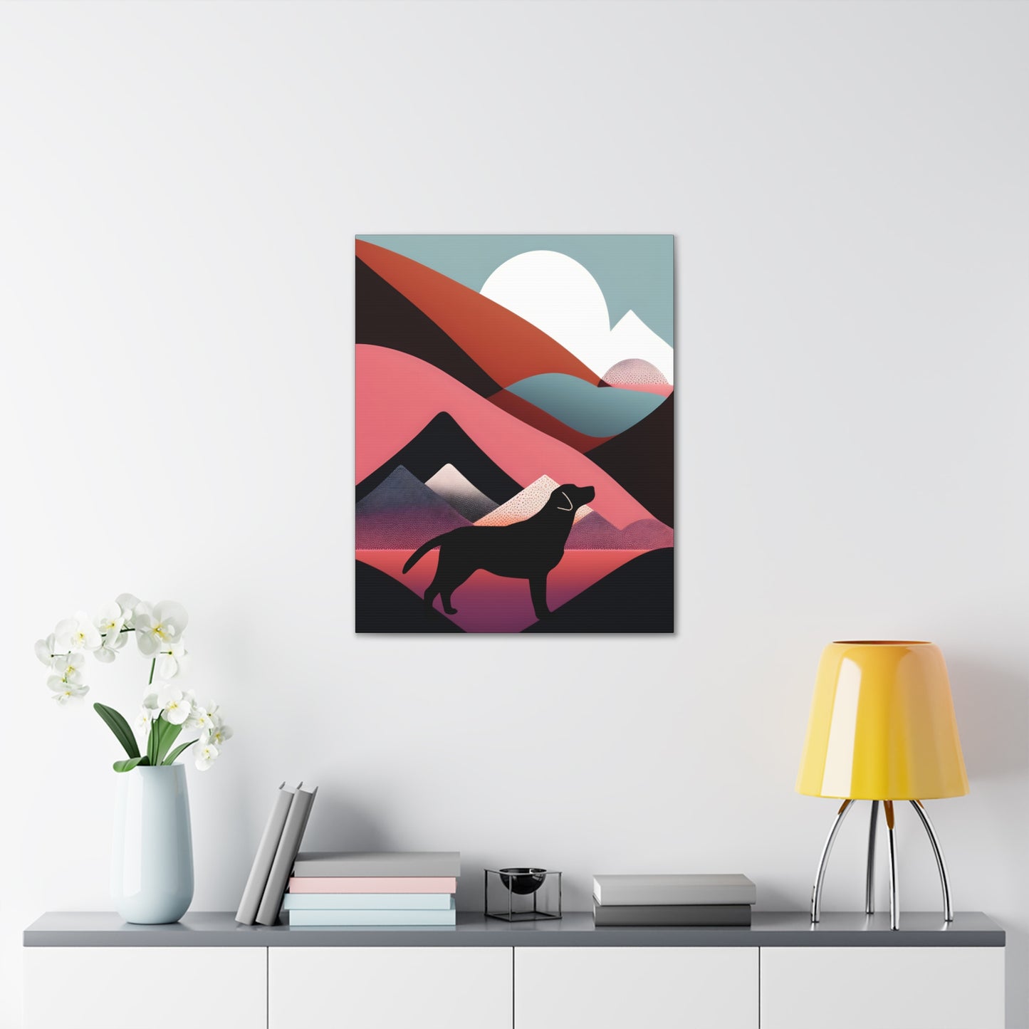 Mid-Century Labrador Abstract 1 Gallery Wrap Canvas