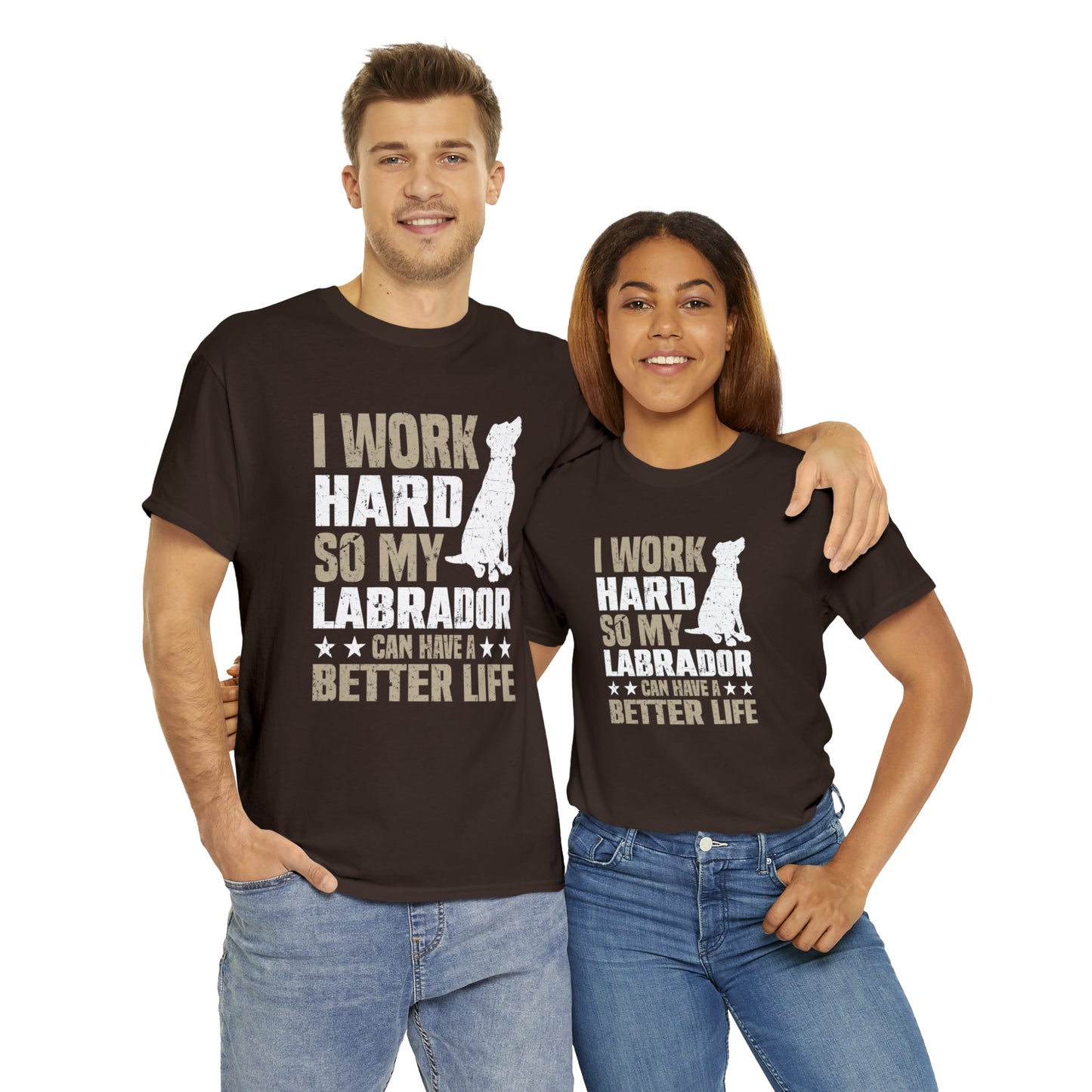 Work Hard for Labrador Unisex Cotton Tee